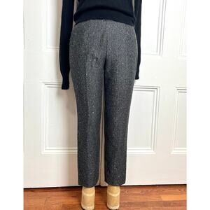 J.Crew Festive wool grey high waisted straight pants with sequin sparkles glam
